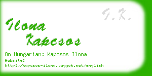 ilona kapcsos business card